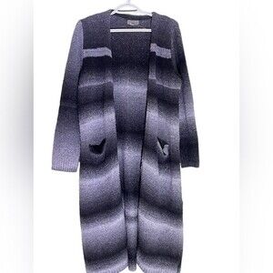 JOSEPH A. Black and White Ombre Sweater Duster